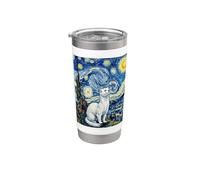 Peinture de Van Gogh Nuit étoilée Hermine Stoat Gobelet isotherme en acier inoxydable double paroi