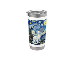 Peinture de Van Gogh Nuit étoilée Hermine Stoat Gobelet isotherme en acier inoxydable double paroi