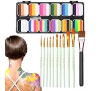 Peinture de visage ensemble pour les , 12 couleurs kit de maquillage de peinture pour le visage - palette de peinture d'art du corps de couleurs arc-en- lavable pour fille de peinture pour
