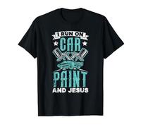 Peinture de Voiture et Jésus Auto Detailing Christian Believer T-Shirt Graphique avec Valeur, Homme, Noir, M
