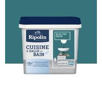 Peinture décoration cuisine & salle de bain satin 0,75L RIPOLIN - Ton: Bleu pop