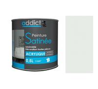 Peinture décoration intérieur extérieur multi supports acrylique Gris coton satin 0.5L ADDICT