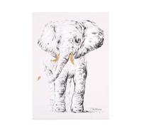 Peinture décoration murale girafe 30x40 cm blanc éléphant TU