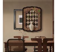 Peinture Décorative Rétro For Coffret De Compteur Électrique, Cache-boîte De Distribution Encastrée, Cadre En PS, Installation Facile(Brown a,50x70cm/19.7x27.6in)