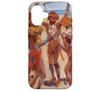 Peinture des Guerriers Kikuyu dansants par Akseli Gallen-Kallela Coque pour iPhone 16