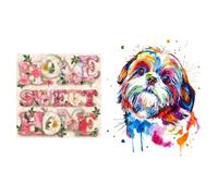 Peinture Diamant 5d À Faire Soi-Même, Aquarelle, Point De Croix, Broderie, Strass, Photo 3d, Chien Et Maison, Mignon, 2 Pièces