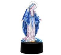 Peinture Diamant 5D À Faire Soi-même, Décoration Vierge Marie - Art Religieux Scintillant, Lampes À Figurines for La Maison Et Le Bureau