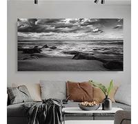 Peinture Diamant 5D Complet,Côte Noir Et Blanc Diamond Painting Grand Format Kit,Broderie Diamant Kit Complet,Tableau Perle Diamant Point De Croix,Diamant Painting Décoration Murale (60x120cm)