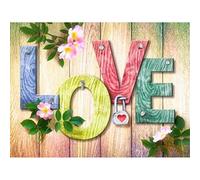 Peinture Diamant 5d Complet Grand Format, L'amour et les fleurs DIY diamant painting Cristal Strass Point de Croix Arts Salon Chambre Décoration mural Cadeau 40x50cm/16x20inch Square drill