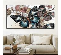 Peinture Diamant 5d Complet Grand Format Papillon abstrait 40x80cm Carré Broderie Diamant Kit Complet Plein Point de Croix Artisanal sur Tissu en Toile idéal pour Home Décoration Murale Cadeaux