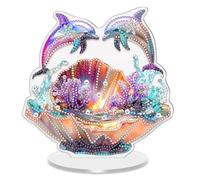 Peinture diamant 5D - Décoration de bureau - Décoration de table - Fait à la main - Simple face - 05 - Coquille de dauphin