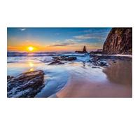 Peinture diamant 5D - Diamond Painting Complet - Coucher Soleil Vagues Plage - 30 x 40cm - DIY Mosaïque