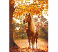 Peinture diamant 5D - DIY - Cheval - 30x40 cm - Noir - Toile HD - Décoration murale