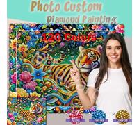 Peinture Diamant 5D DIY Personnalisée avec 120 Couleurs, Impression sur Toile Colorée, Autocollants Symboles, Résine, Poudre de Fée Cristalline AB pour Décoration Add FD Resin BQ BY