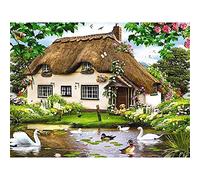 Peinture Diamant 5D Forage Complet Paysage de la maison DIY Diamant Peinture Kit pour Adultes,Diamond Painting pour Enfants,Broderie Tableau point de croix Kit,Strass Image Décor Cadeau 45x60cm