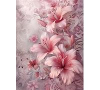 Peinture Diamant Adulte,35x45cm Broderie Diamant 5D,Fleur Diamond Painting Kit Complet,Fleur rose Diamond Art Painting,DIY Diamant Artisanat Strass Painting pour Décoration Murale De La Maison Cadeau