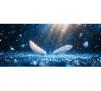 Peinture Diamant Adulte, 5D Bricolage Blanc Diamond Painting Kit Complet pour Adulte Débutant, Kit Diamond Painting Plume, Strass Point de Croix Peinture pour Décoration Murale, 30x60cm Model-34