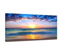 Peinture Diamant Adulte, 5D Coucher de soleil Diamond Painting Kit Complet Plage Diamand Painting Enfant XXL 60x30CM DIY Strass Broderie Point de Croix, Daimond Art Painting Débutant, Home Wall Decor