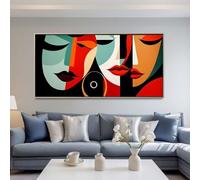 Peinture Diamant Adulte 5D Diamond Painting Abstrait 200x80cm, DIY Diamond-Painting Visage Broderie Diamant Kit Complet Grand Format, Point de Croix Cristal pour Murale Maison Décoration -LR745