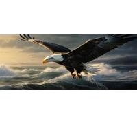 Peinture Diamant Adulte 5D Diamond Painting Aigle 200x80cm, DIY Diamond-Painting Mer Broderie Diamant Kit Complet Grand Format, Point de Croix Cristal Painting pour Murale Maison Décoration -LR725