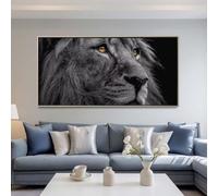 Peinture Diamant Adulte 5D Diamond Painting Animaux 60x30cm, DIY Diamond-Painting Lion Broderie Diamant Kit Complet Grand Format, Point de Croix Cristal Painting pour Murale Maison Décoration -LR113
