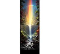 Peinture Diamant Adulte, 5D Diamond Painting Arc-En-Ciel Dans La Forêt Kits Diamant Strass Cristal Painting, DIY Broderie Grand Diamant Painting Point de Croix Kit pour Décor 85x250 cm/34x99 Inch M-65
