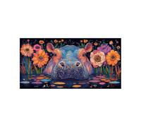 Peinture Diamant Adulte, 5D Diamond Painting Hippopotame, DIY Broderie Diamant Painting Kit Complet Fleur Peinture Numero Artisanat Strass Point de Croix pour Adultes 30x60cm, Cadeau Femme DZSH-6138
