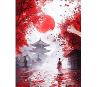 Peinture Diamant Adulte, 5D Diamond Painting Japon, 5D Diamond Painting Kit Complet pour Adulte Débutant, Peinture Diamant Artisanat Point de Croix Kit pour Décoration Maison, Cadeau, 50x70 cm, O-81