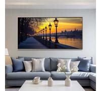 Peinture Diamant Adulte 5D Diamond Painting Réverbères Urbains 200x80cm, DIY Diamond-Painting Paysage Broderie Diamant Kit Complet, Point de Croix Cristal pour Murale Maison Décoration -LR741