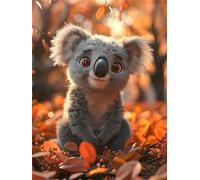 Peinture Diamant Adulte, 5D DIY Koala Diamond Painting Complet, Broderie Diamant Strass Point de Croix Cristal Painting, Fleur Broderie Diamant Kit Complet, Murale Décoration, Cadeau Femme 50x70cm