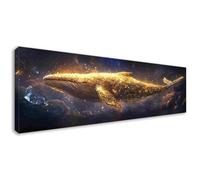 Peinture Diamant Adulte Animal Diamond Painting Grand Format Dauphin Diamond Painting Kit Complet, DIY 5D Strass Broderie Diamant Point de Croix Cristal Art pour Decoration Murale 90x30 cm D0-294