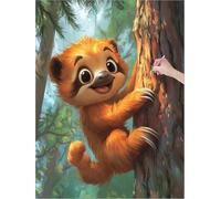 Peinture Diamant Adulte Animaux Diamond Painting Petit Format 40x50 cm, 5D Diamond Painting Enfant Strass Point de Croix Cristal Art Toile Artisanat Kit, Decoration Salon, Cadeau Femme (Mignon) Z-35