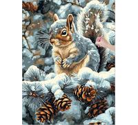 Peinture Diamant Adulte Animaux Diamond Painting Petit Format 40x50 cm, 5D Diamond Painting Enfant Strass Point de Croix Cristal Art Toile Artisanat Kit, Decoration Salon, Cadeau Femme (Mignon) X-30