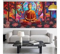 Peinture Diamant Adulte Bouddha Diamond Painting Enfant Lotus Broderie Diamant Kit Complet,Loisirs Créatifs Adultes Artisanat Strass Point de Croix Diamond Art Painting Décor Cadeaux 40x100cm YM-390