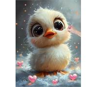 Peinture Diamant Adulte Canard Diamond Painting Petit Format 40x50 cm, 5D Diamond Painting Enfant Strass Point de Croix Cristal Art Toile Artisanat Kit, Decoration Salon, Cadeau Femme (Mignon) Z-59