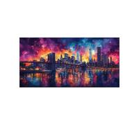 Peinture Diamant Adulte, Diamond Painting Pont de Brooklyn, DIY Broderie Diamant Painting Kit Complet Paysage Peinture Numero Artisanat Strass Point de Croix pour Adultes 80x40cm, Cadeau DZSH-5651