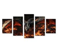 Peinture Diamant Adulte Dinosaure 5 Pièces Diamond Painting Grand 200x120cm, 5D Diamant Painting Artisanat Strass Point de Croix Loisirs Créatifs Adultes, pour Décoration Murale Maison Animal C-6343