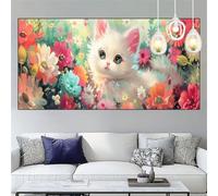 Peinture Diamant Adulte Fleur Diamond Painting Enfant Chat Broderie Diamant kit Complet Diamond Painting 40x80cm DIY Strass Cristal Point de Croix Artisanat Mosaique Peinture,Décor Cadeaux YC-28