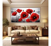 Peinture Diamant Adulte, Fleur floraison Broderie Diamant Kit Complet, 5D Loisirs Créatifs Adultes Diamond Painting Grand Format Paysage, Diamant Painting Kits pour Enfant/Adultes Decoration 60x120cm