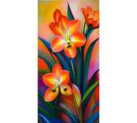 Peinture Diamant Adulte, Fleurs de monarques Diamond Painting Broderie Diamant Kit Complet, 5D DIY Diamant Strass Point de Croix Cristal Painting pour Décoration Maison Chambre Murale 50x25cm J-113