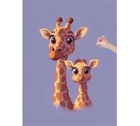 Peinture Diamant Adulte Girafe Diamond Painting Petit Format 40x50 cm, 5D Diamond Painting Enfant Strass Point de Croix Cristal Art Toile Artisanat Kit, Decoration Salon, Cadeau Femme (Mignon) X-33