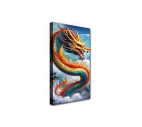 Peinture Diamant Adulte, Jaune Dragon Diamond Painting Enfant DIY 5D Peinture Diamant Kit Complet, Diamond-Painting Accessoires Strass Point de Croix Cristal Painting pour Murale Décoration 60x120cm