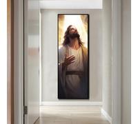 Peinture Diamant Adulte, Jésus DIY 5D Diamant Painting Complet,Grand Peinture Diamant Images,Carré Diamond Art Cristal Painting Broderie Artisanat kit,pour Murale Décoration Gifts 50x125cm / 20x49in