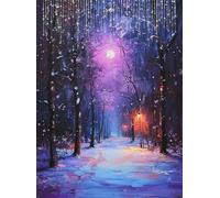 Peinture Diamant Adulte Jungle Diamond Painting Enfant 5D Kit Broderie Diamant Painting Vue Nocturne, Loisirs Créatifs Adultes Point de Croix Cristal Art, pour Décoration Murale 90x120 cm Q4-534