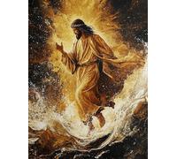 Peinture Diamant Adulte Lune, 5D Diamond Painting Adulte Débutants, Kit Broderie Diamond Painting Vagues De L'Océan, DIY Cristal Point de Croix Broderie Diamant Kit Complet, Décoration 15X20cm A-88