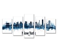 Peinture Diamant Adulte New York 5 Pièces Diamond Painting Grand 50x30cm, Diamant Painting Artisanat Strass Point de Croix Loisirs Créatifs Adultes, pour Décoration Murale Maison Ville, Cadeau C-7256