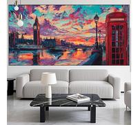 Peinture Diamant Adulte New York Diamond Painting Enfant Paysage Broderie Diamant Kit Complet,Loisirs Créatifs Adultes Artisanat Strass Point de Croix Diamond Art Painting,Déco Cadeaux 80x200cm LK-363
