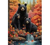 Peinture Diamant Adulte, Ours Noir Diamond Painting Grand Format 70x90cm, DIY 5D Diamant Painting Forêt Broderie Diamant Kit Complet, Painting Diamant Kits pour Adultes, Murale Décoration -YZ1492