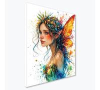 Peinture Diamant Adulte Papillon Diamond Painting Fée Diamond Painting Kit Complet, DIY 5D Broderie Diamant Enfant Débutant Strass Point de Croix Kits pour Decoration Maison Cadeau 30x40 cm F0-770