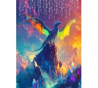 Peinture Diamant Adulte Paysage Diamond Painting Enfant 5D Kit Broderie Diamant Painting Dragon, Loisirs Créatifs Adultes Point de Croix Cristal Art, pour Chambre Décoration Murale 15x20 cm Q4-236